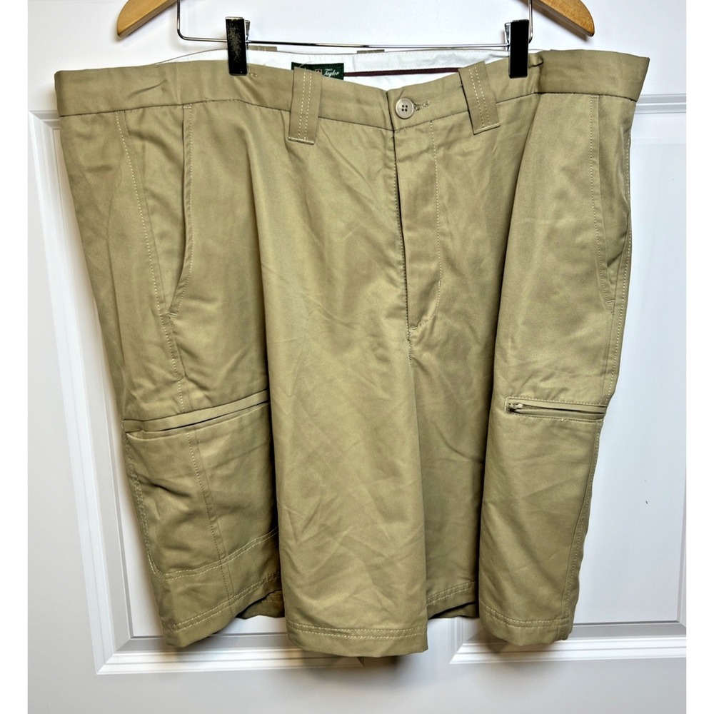 David Taylor Collection Shorts Men's 44 Dark Khaki Utility Pockets Polyester